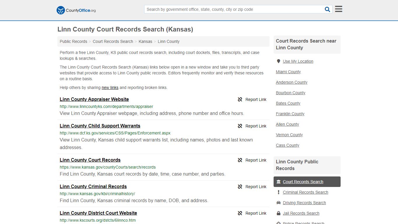 Court Records Search - Linn County, KS (Adoptions ...