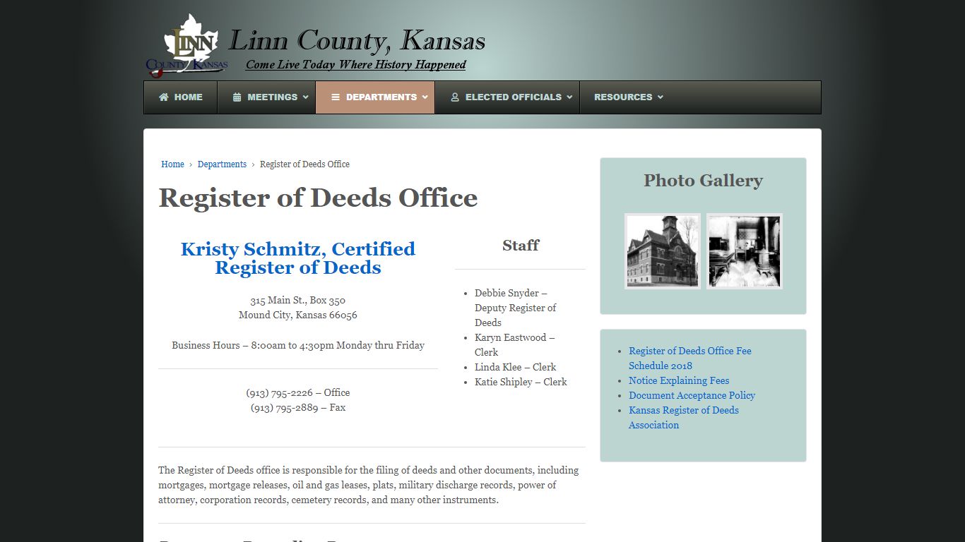 Register of Deeds Office – Linn County, Kansas